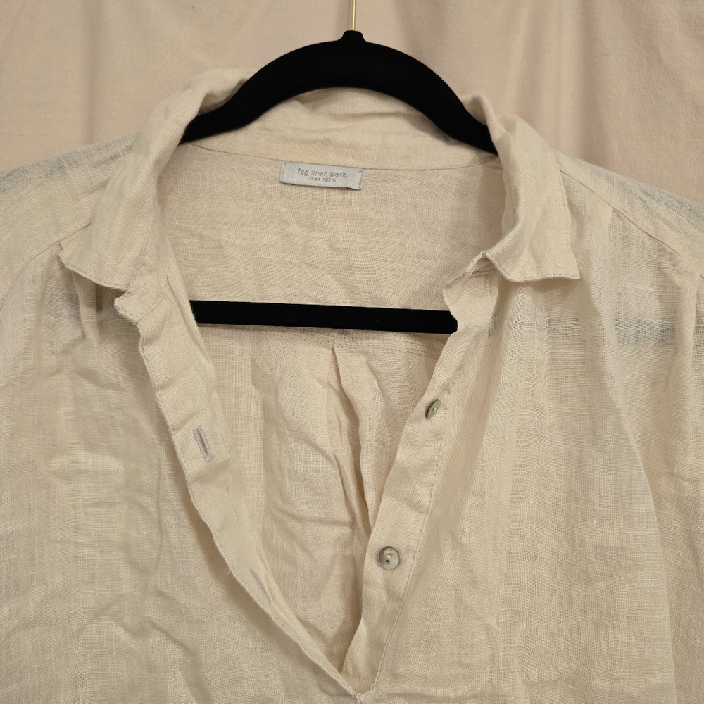 Fog linen work biege top - Picture 7 of 7